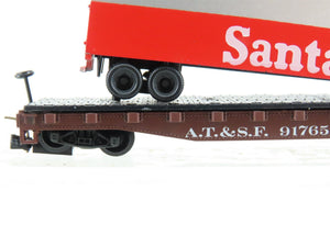 N Scale Atlas 3775 ATSF Santa Fe Piggyback Flatcar #91765 w/Trailer