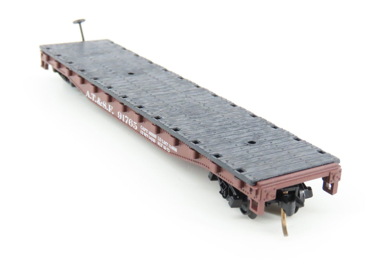 N Scale Atlas 3775 ATSF Santa Fe Piggyback Flatcar #91765 w/Trailer