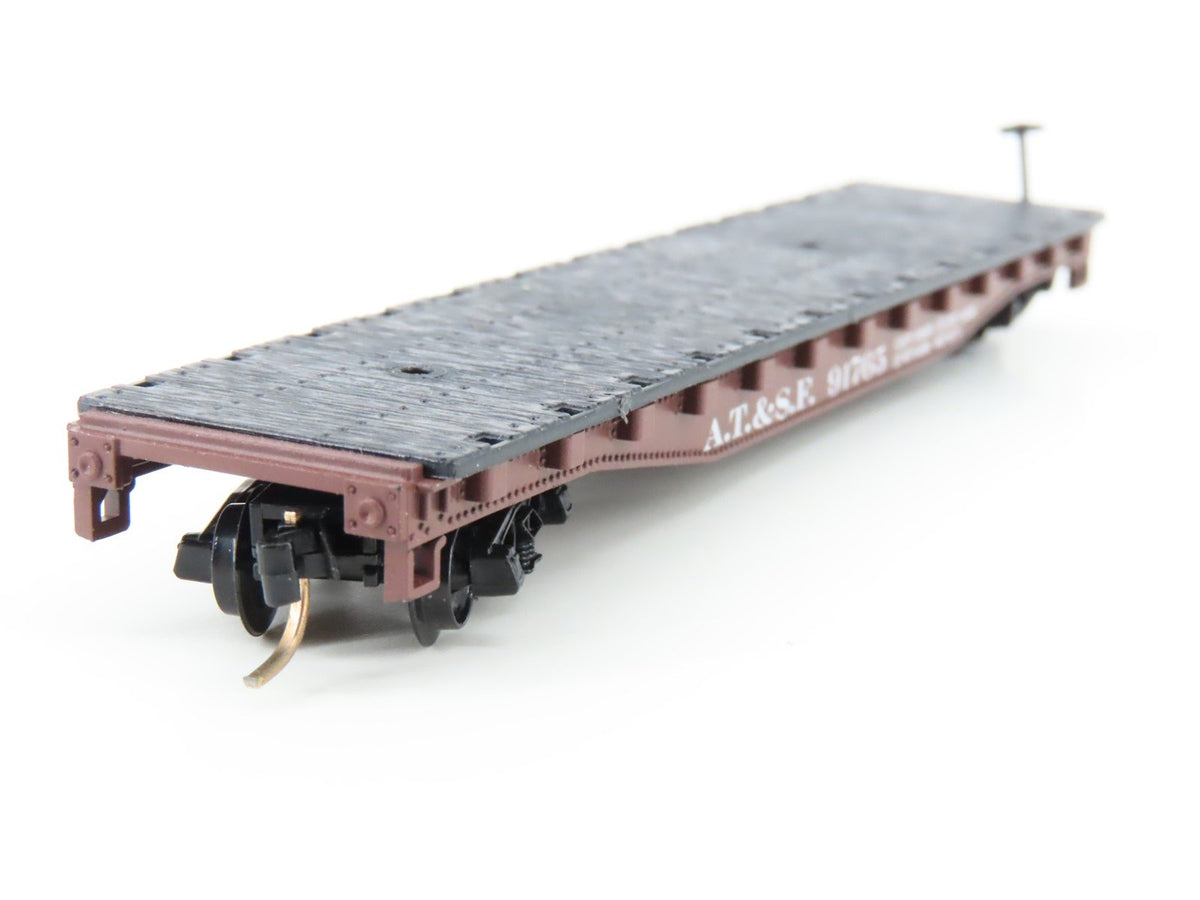 N Scale Atlas 3775 ATSF Santa Fe Piggyback Flatcar #91765 w/Trailer
