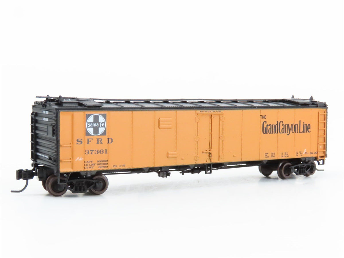 N Scale Athearn 23957 SFRD Santa Fe Grand Canyon 50&#39; Reefer #37361 w/ Graffiti