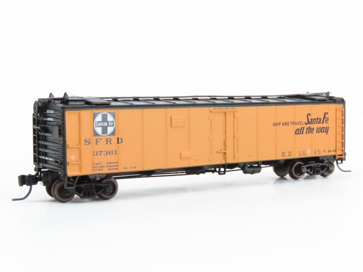 N Scale Athearn 23957 SFRD Santa Fe Grand Canyon 50&#39; Reefer #37361 w/ Graffiti