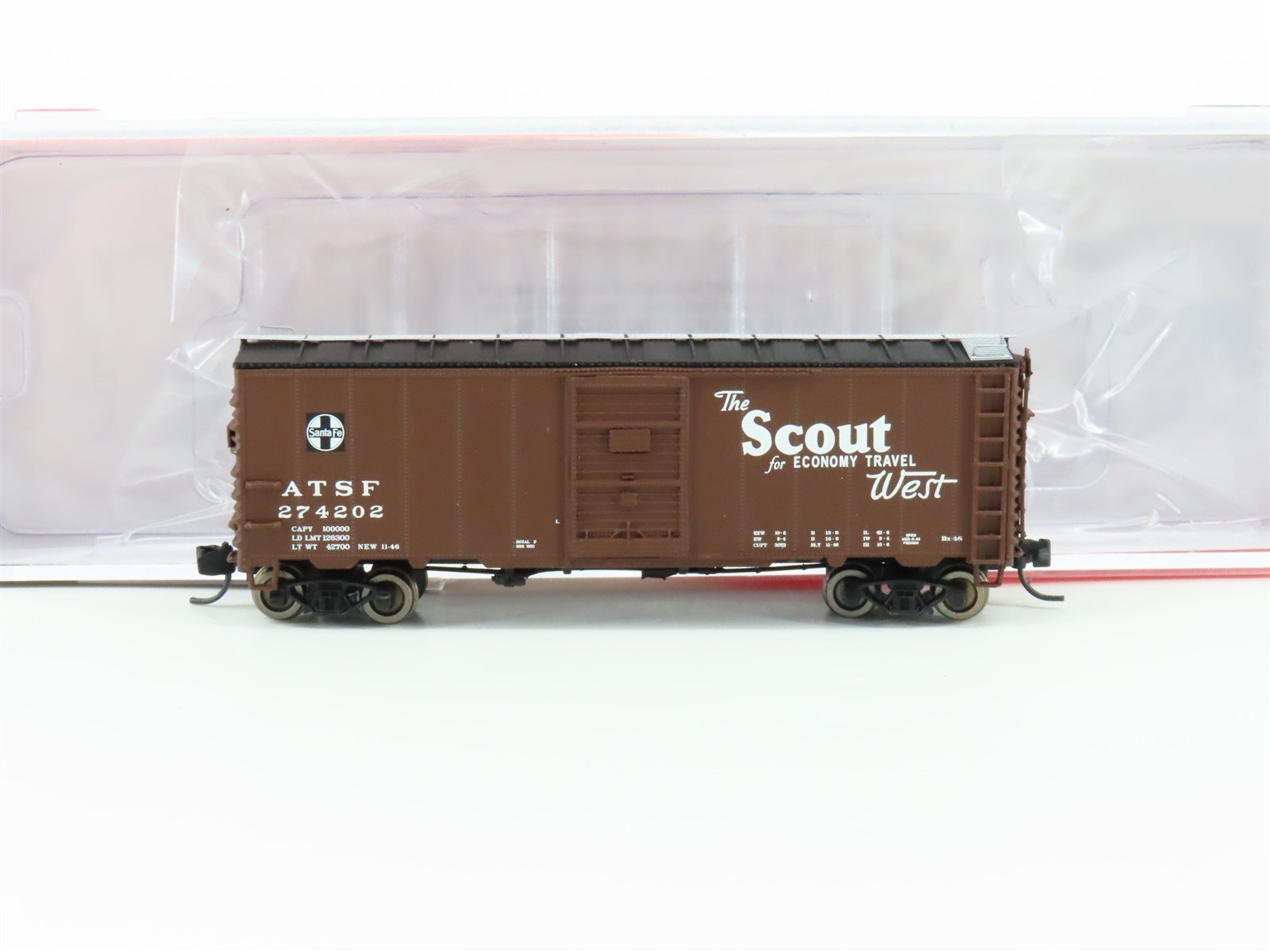 N Scale Intermountain/Prototype BX-48 ATSF Scout West 40' Boxcar #274202