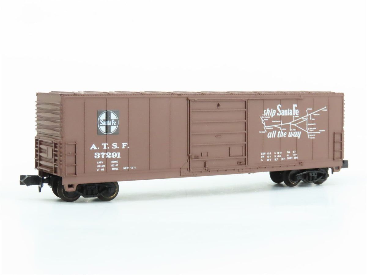 N Scale Life-Like Bev-Bel 10004 ATSF Santa Fe 50&#39; Single Door Box Car #37291