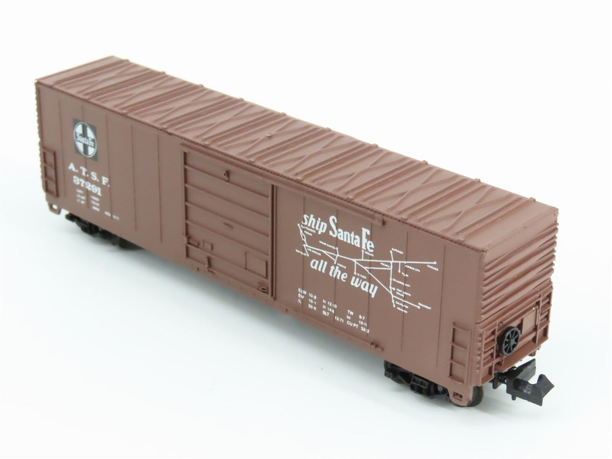 N Scale Life-Like Bev-Bel 10004 ATSF Santa Fe 50&#39; Single Door Box Car #37291