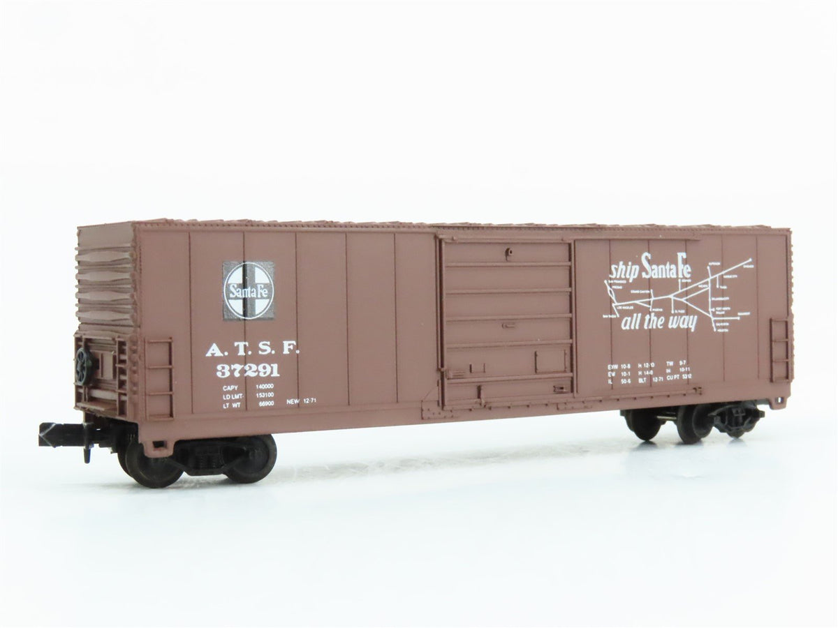 N Scale Life-Like Bev-Bel 10004 ATSF Santa Fe 50&#39; Single Door Box Car #37291