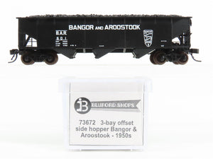N Scale Bluford Shops 73672 BAR Bangor & Aroostook 3-Bay Offset Hopper #601