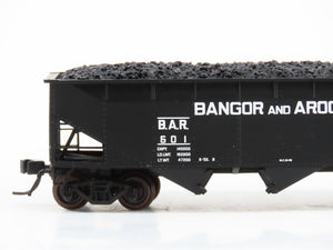 N Scale Bluford Shops 73672 BAR Bangor & Aroostook 3-Bay Offset Hopper #601