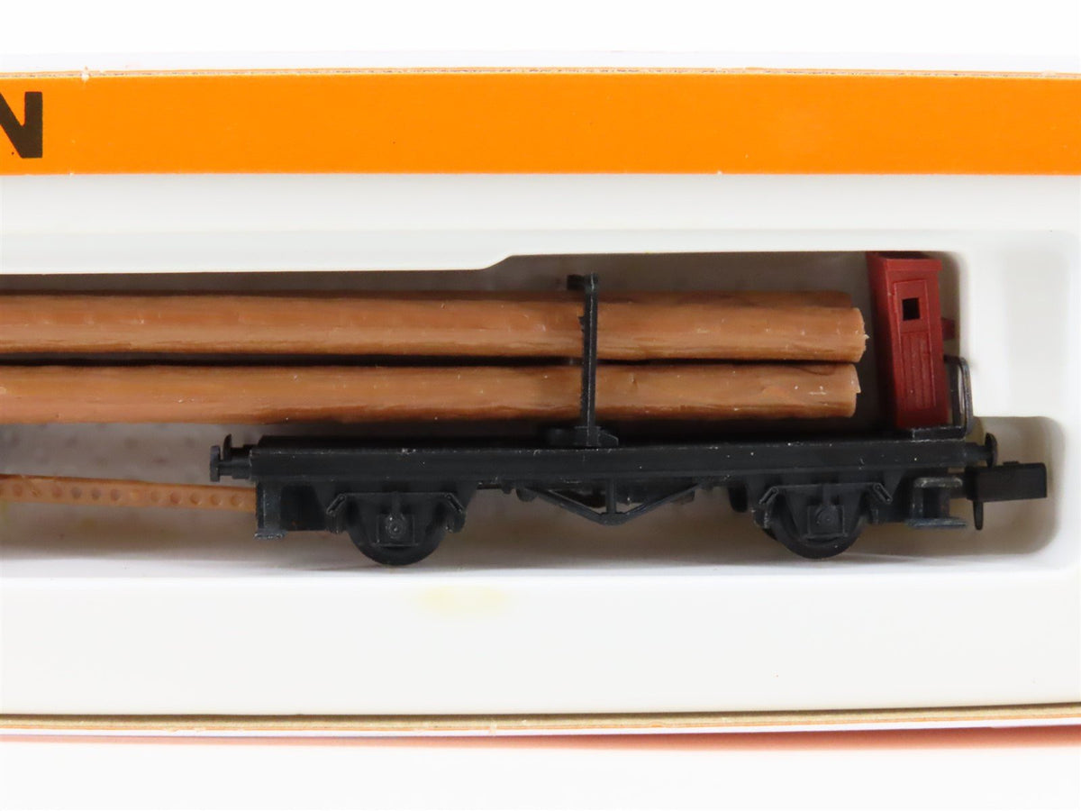 N Scale Arnold 4479 Unlettered 2-Truck Log Carrier w/Log Loads