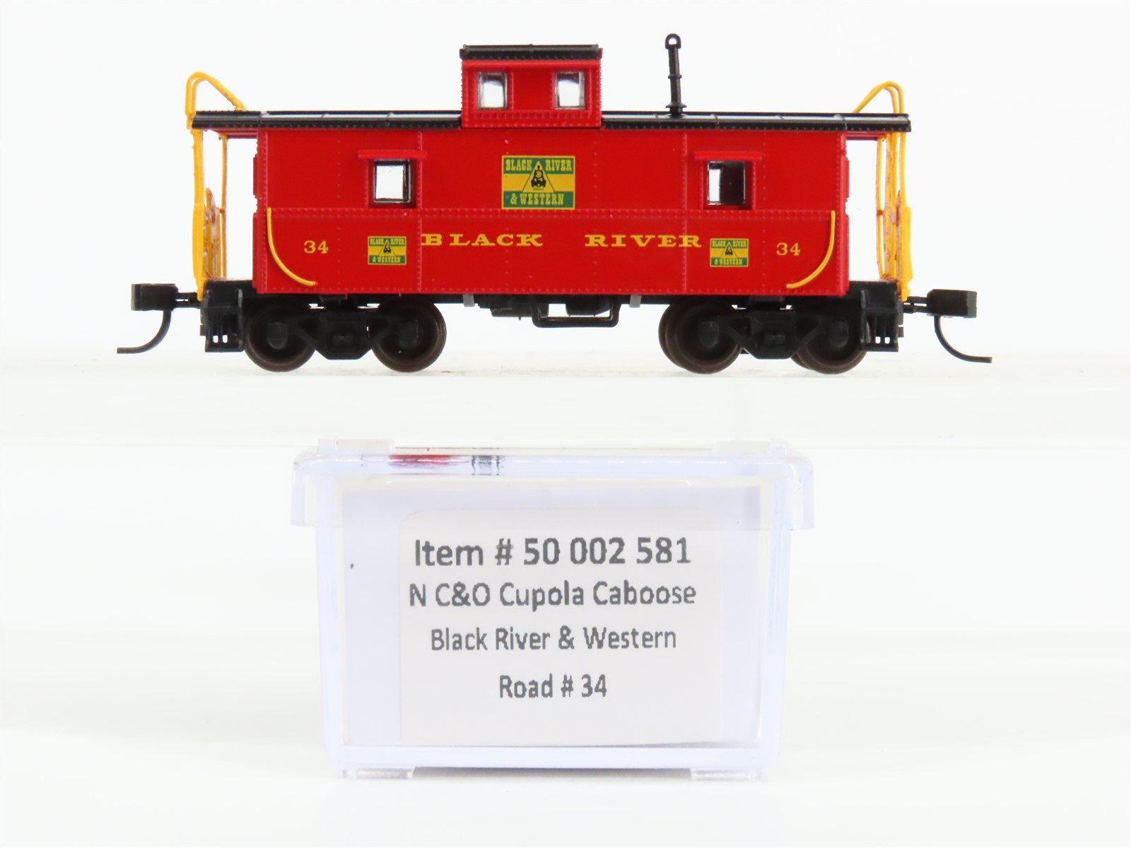 N Scale Atlas Trainman 50002581 Black River & Western Cupola Caboose #34