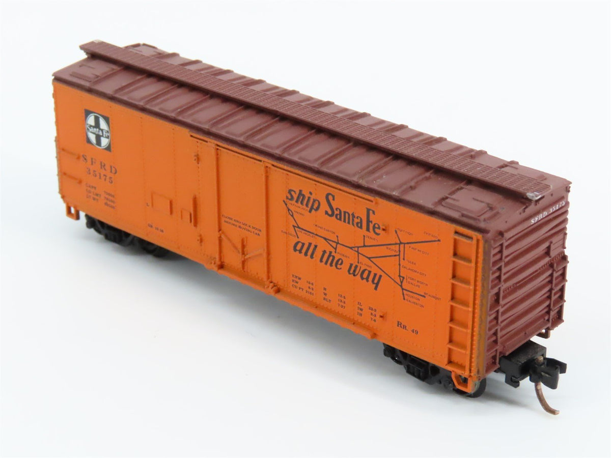 N Scale Con-Cor 001-008851 SFRD Santa Fe &quot;Scout West&quot; 40&#39; Reefer #35175 w/ Map