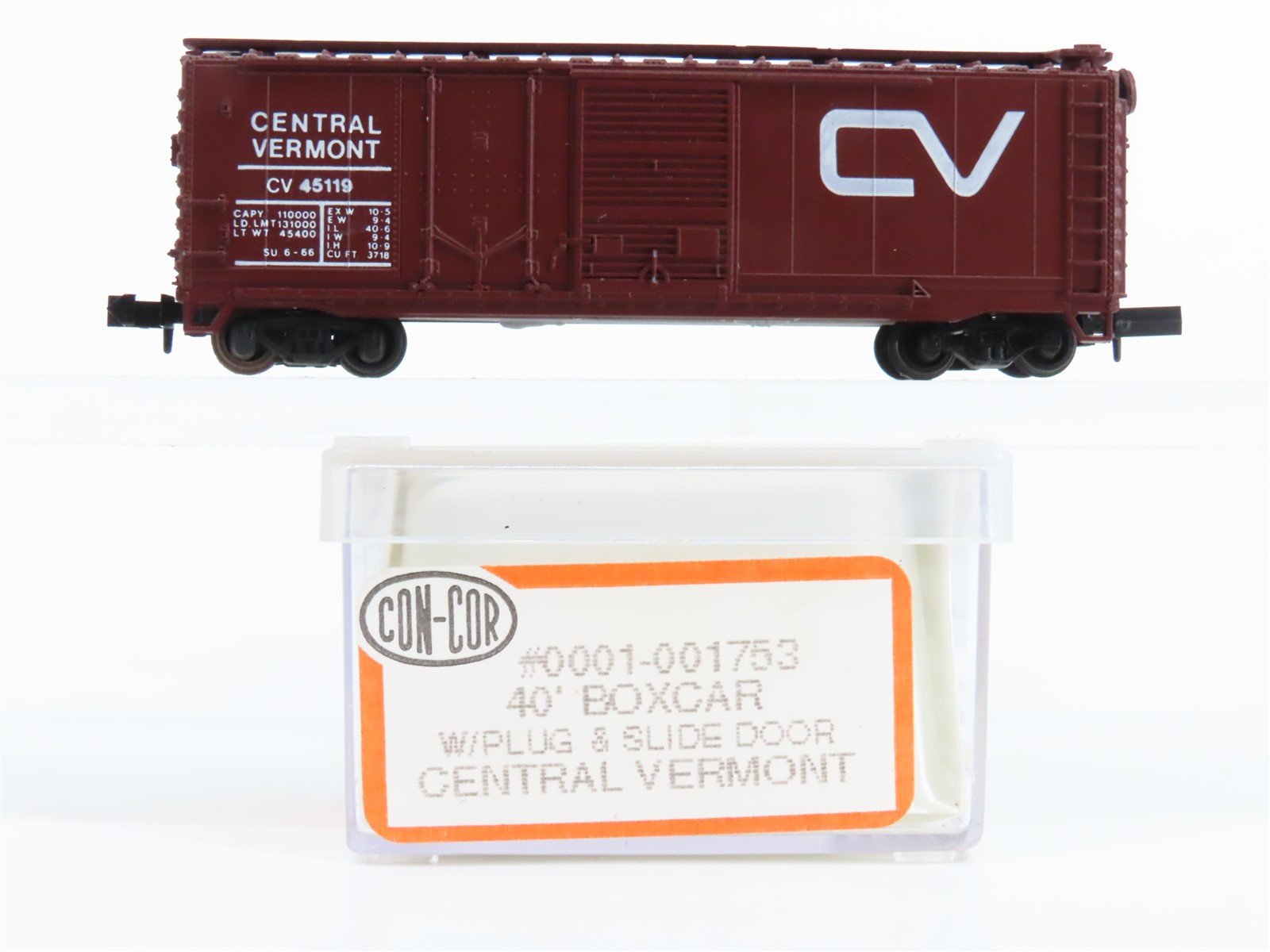 N Scale Con-Cor 0001-001753 CV Central Vermont 40' Box Car #45119