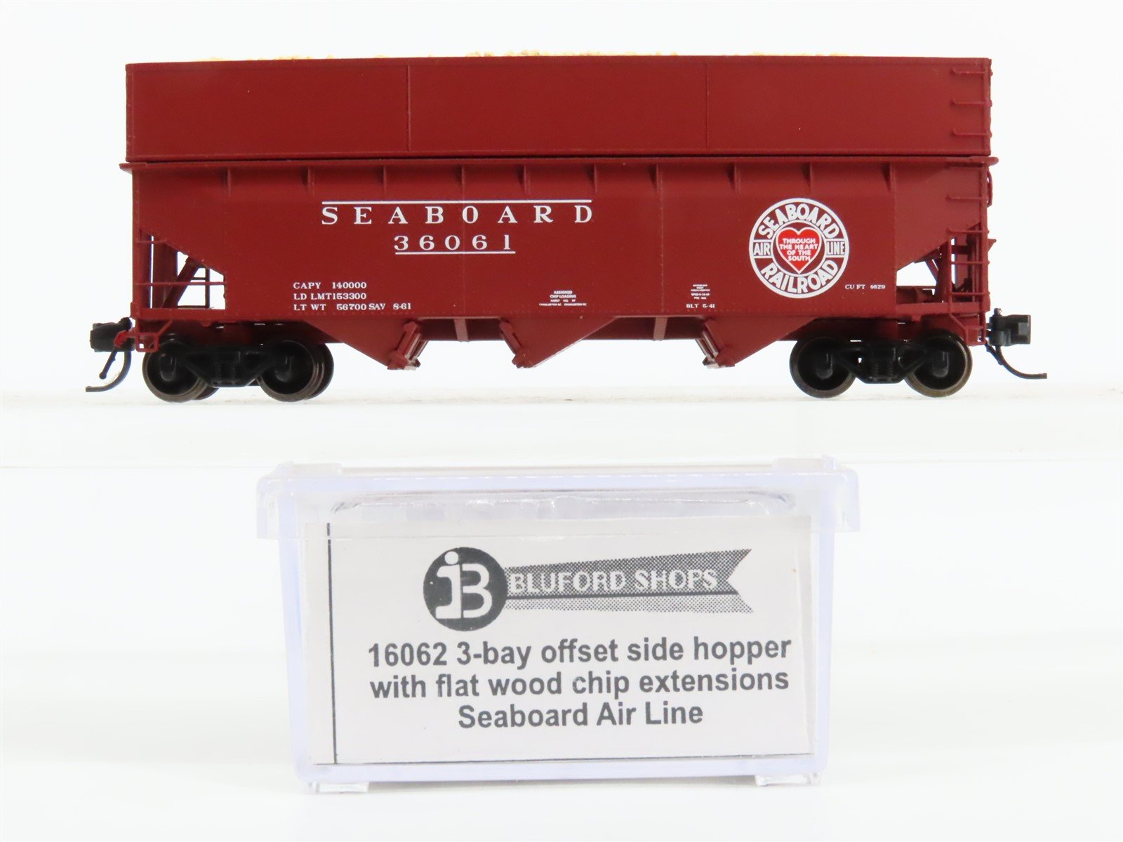 N Scale Bluford Shops 16062 SAL Seaboard Air Line 3-Bay Offset Hopper #36061