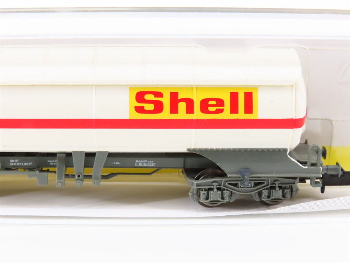 N Scale Trix 91026 SBB CFF FFS Swiss Federal &quot;Shell&quot; Tankcar #502-3