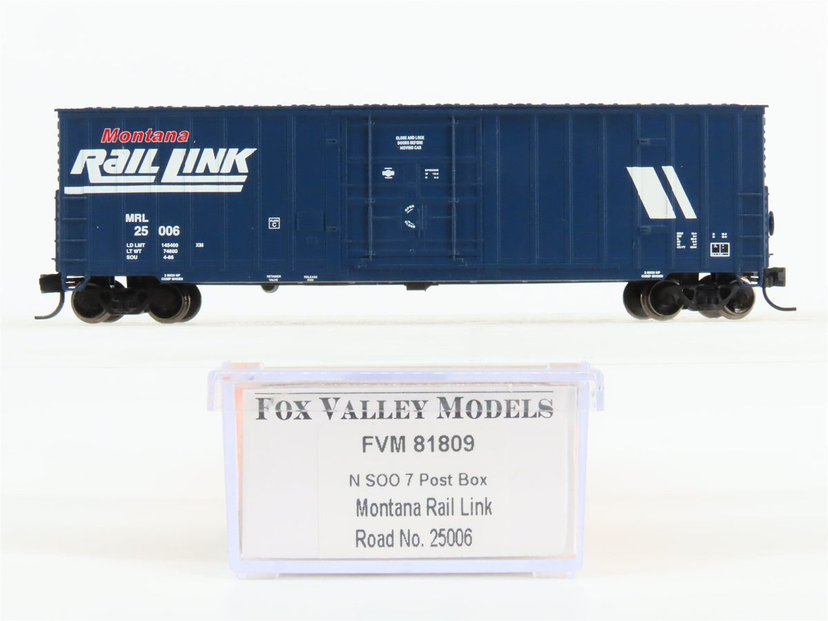 N Scale Fox Valley Models FVM 81809 MRL Montana Rail Link Box Car #25006