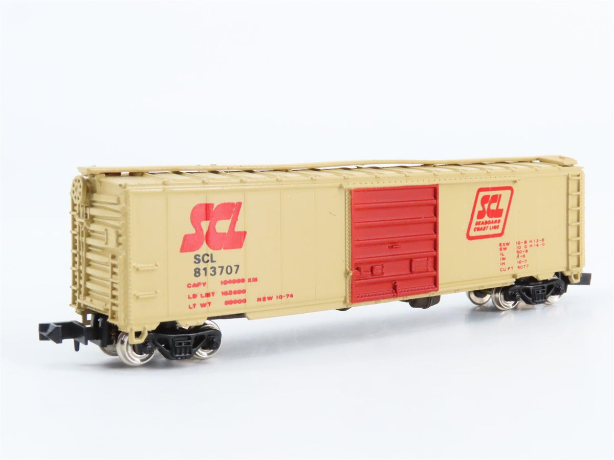 N Scale Con-Cor 1452 SCL Seaboard Coast Line Single Door 50&#39; Box Car #813707