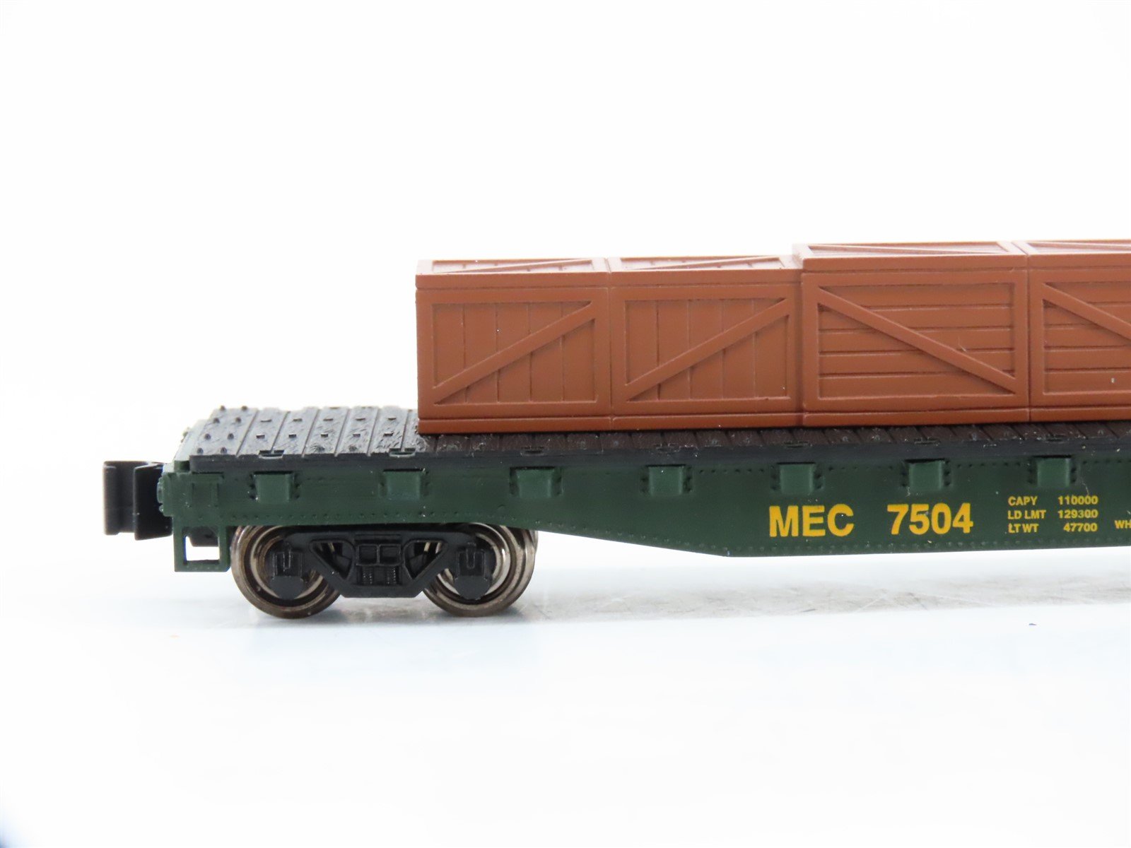 N Scale Bachmann 18952 MEC Maine Central Flat Car #7504 w/ Crated Load