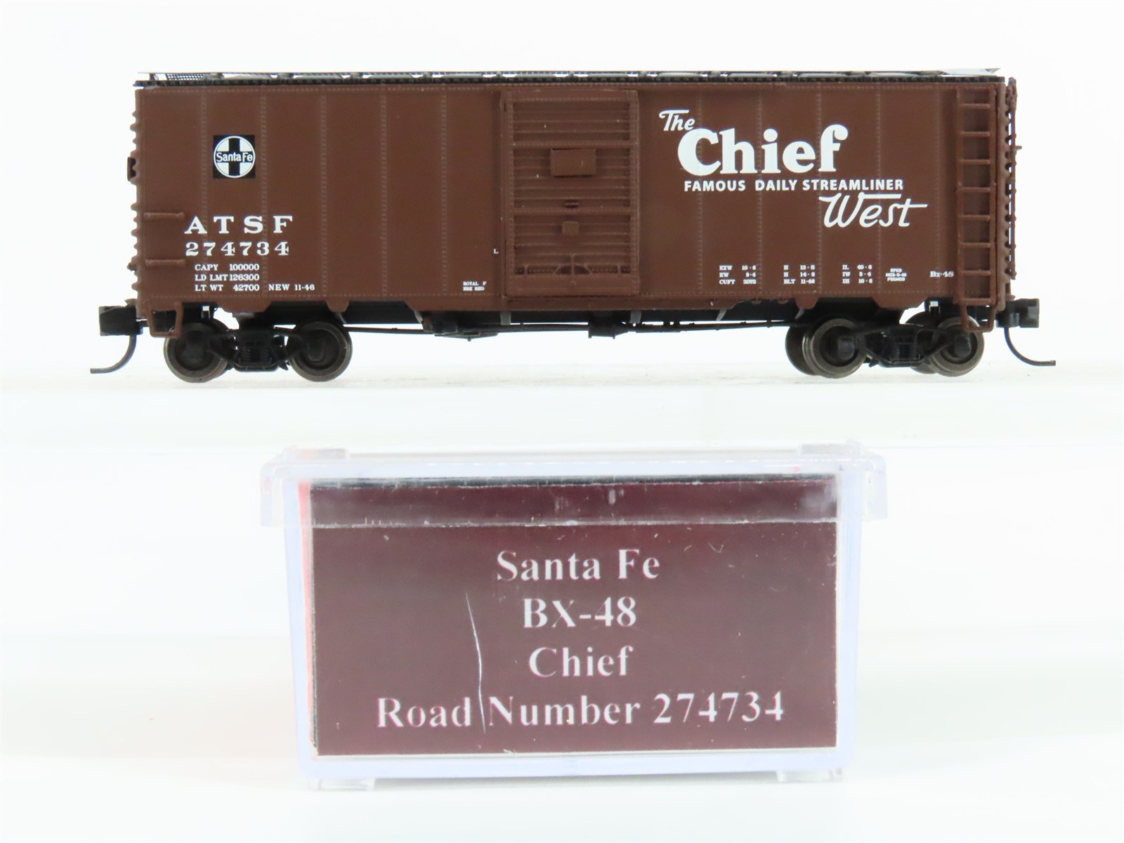 N Scale InterMountain ATSF Santa Fe Chief 40' Single Door Box Car #274734