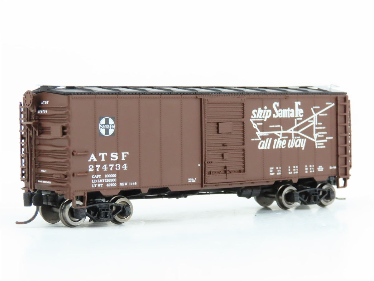 N Scale InterMountain ATSF Santa Fe Chief 40&#39; Single Door Box Car #274734