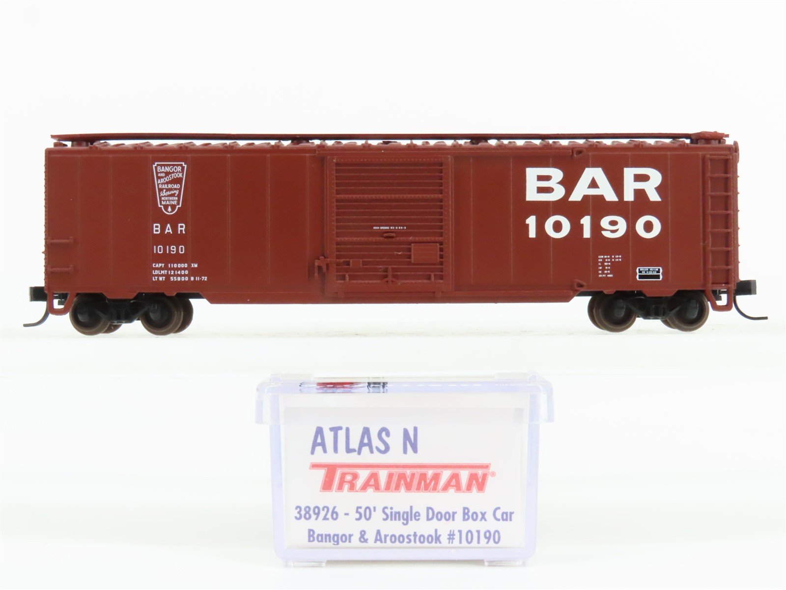N Scale Atlas Trainman 38926 BAR Bangor & Aroostook 50' Box Car #10190