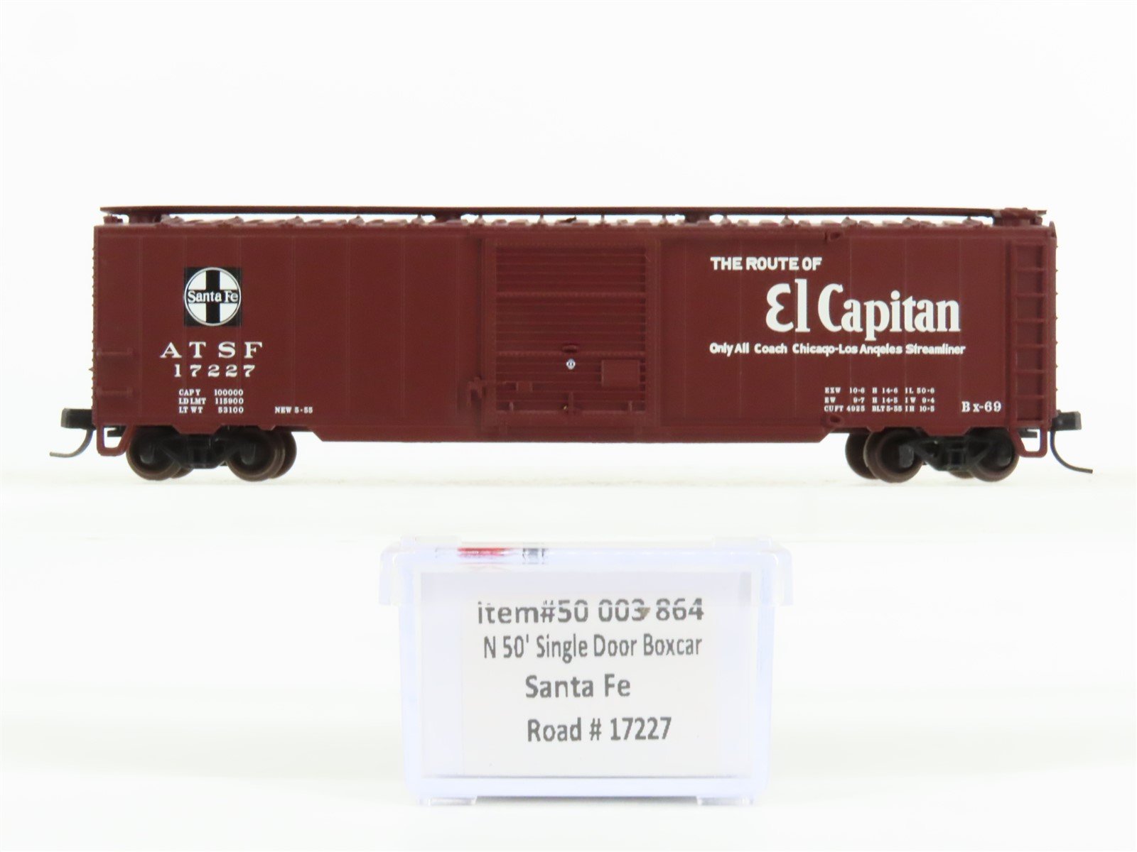N Scale Atlas Trainman 50003864 ATSF Santa Fe El Capitan 50' Box Car #17227