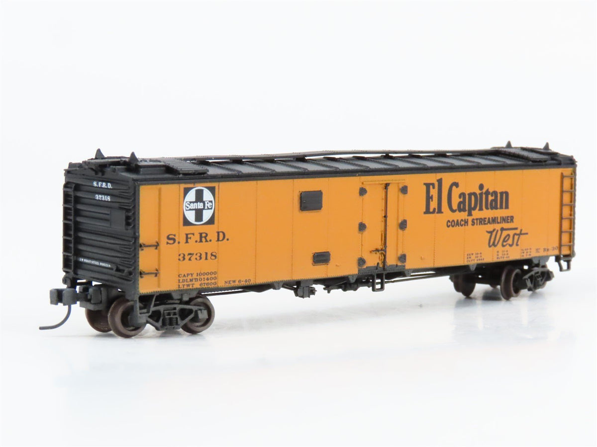 N Scale Athearn 11476 SFRD Santa Fe El Capitan 50&#39; Reefer #37318 - Weathered