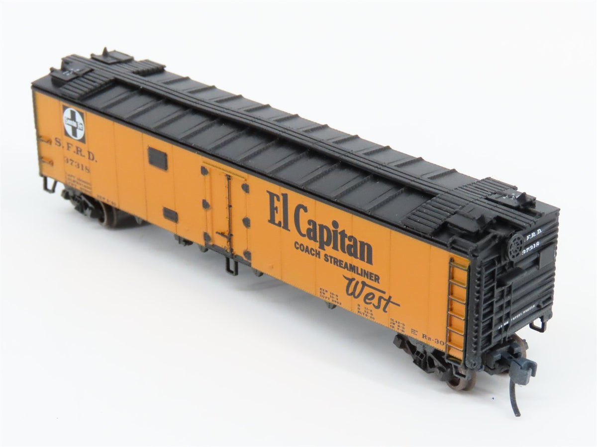 N Scale Athearn 11476 SFRD Santa Fe El Capitan 50&#39; Reefer #37318 - Weathered