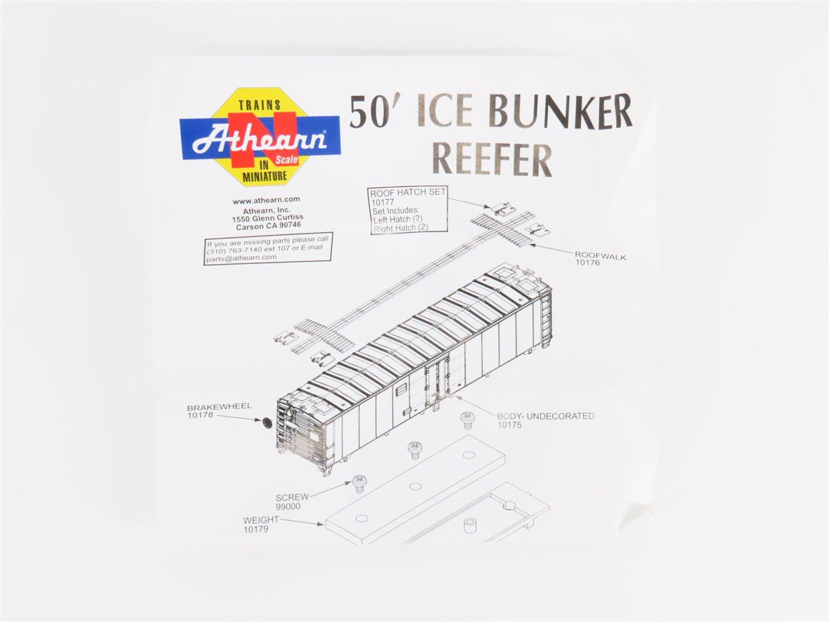 N Scale Athearn 11561 SFRD Santa Fe Scout 50&#39; Ice Bunker Reefer #37291
