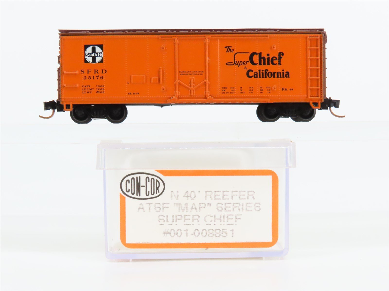 N Con-Cor 001-008851 SFRD Santa Fe Super Chief California 40' Reefer #35176