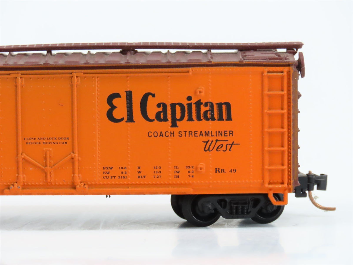 N Scale Con-Cor 001-008850 SFRD Santa Fe El Capitan 40&#39; Reefer #35163