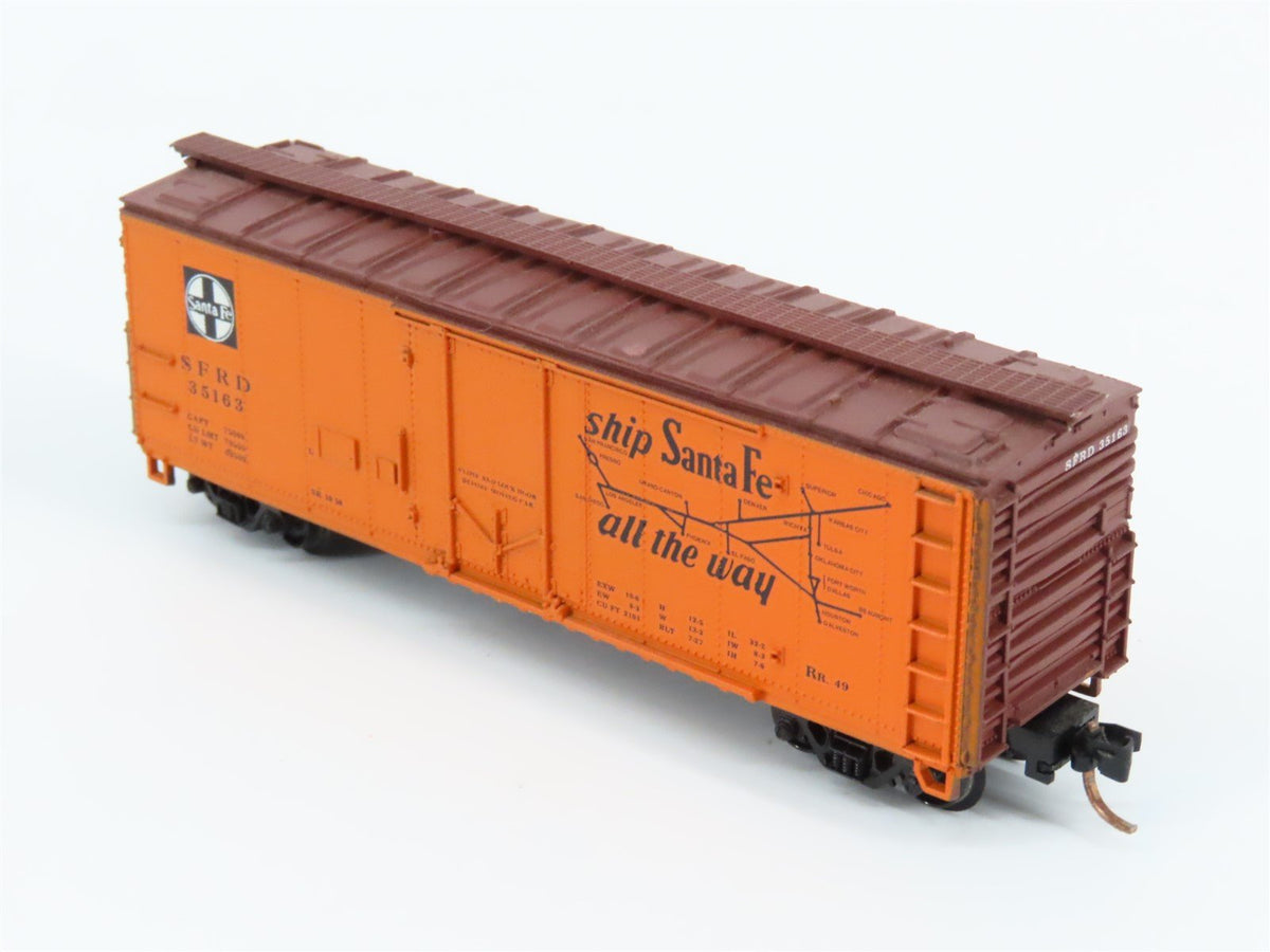 N Scale Con-Cor 001-008850 SFRD Santa Fe El Capitan 40&#39; Reefer #35163