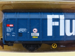 N Scale Minitrix 13967 SBB CFF FFS Swiss Federal Sliding Wall Boxcar #081-7