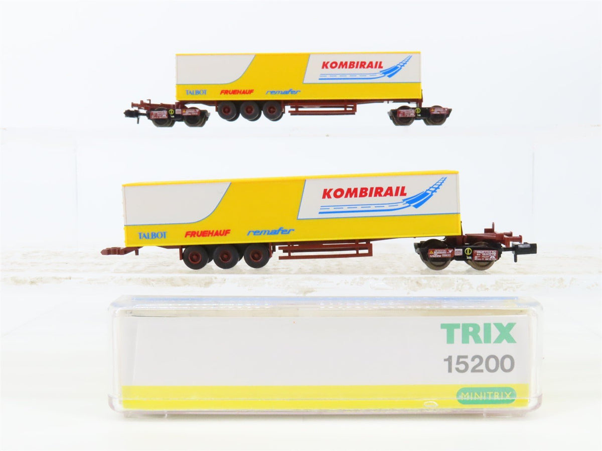N Scale Trix 15200 Kombirail Fruehauf Trailer &amp; Flatcar 2-Piece Set