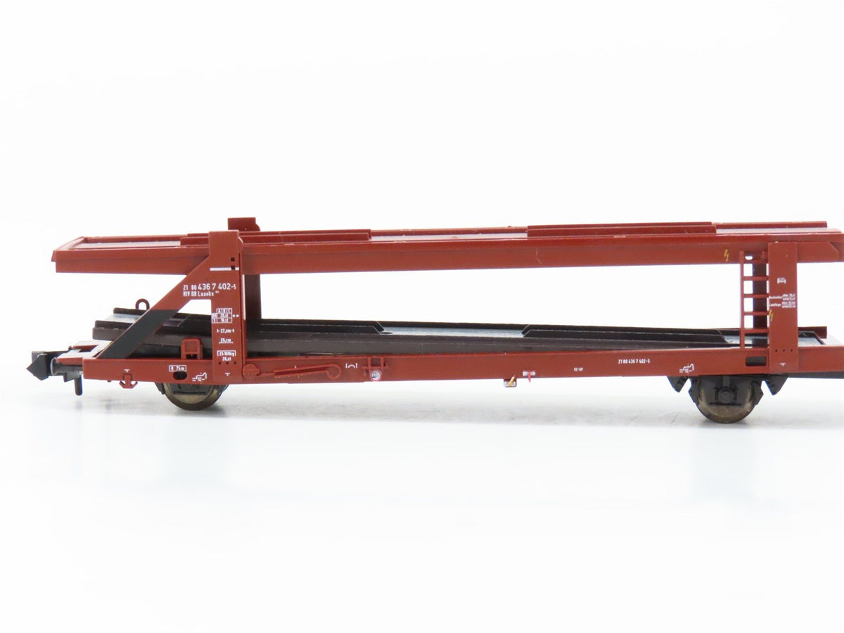 N Scale Trix 15207 RIV DB Railway Double-Deck Autocarrier 2-Pack w/Cars