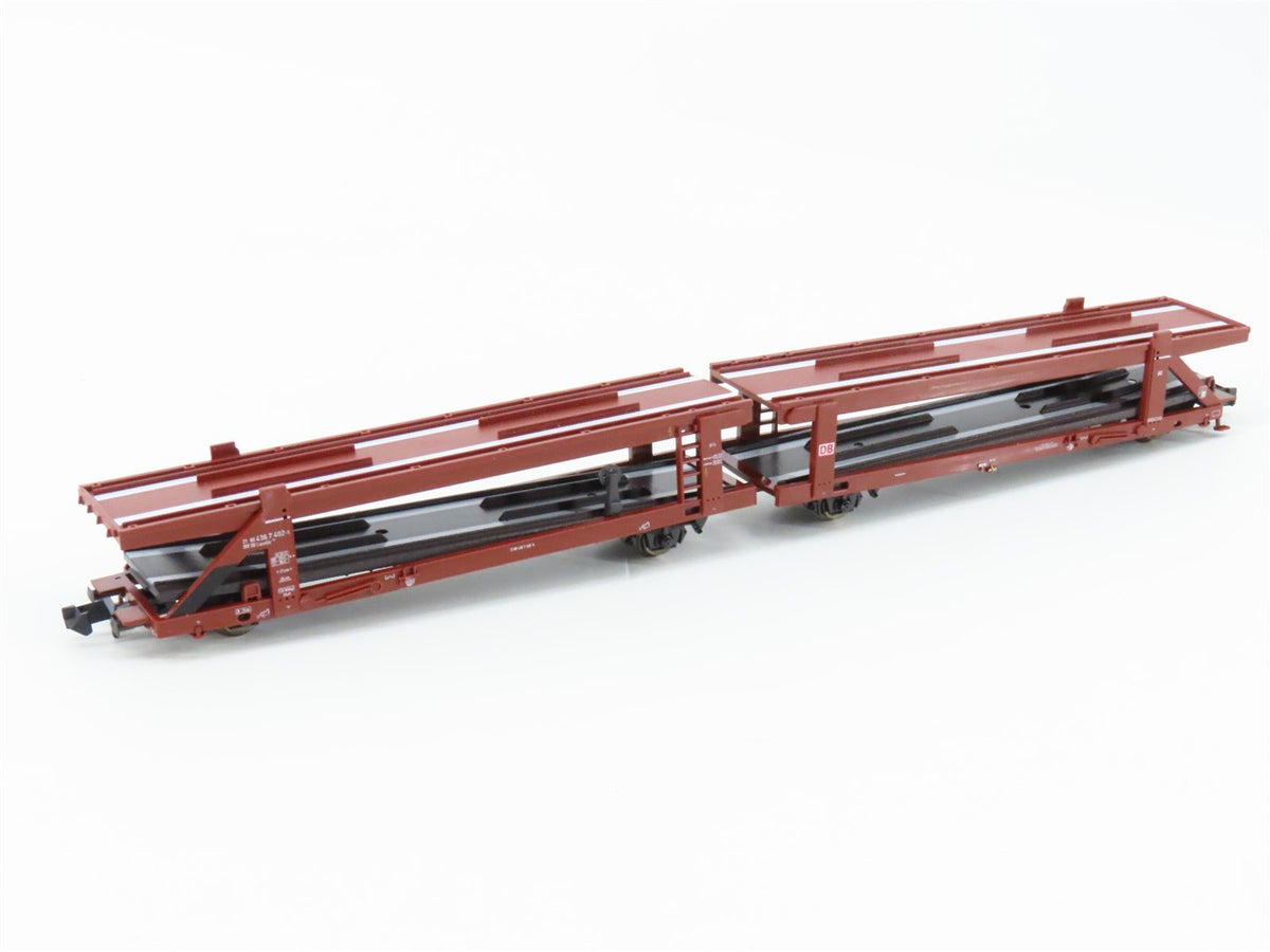 N Scale Trix 15207 RIV DB Railway Double-Deck Autocarrier 2-Pack w/Cars