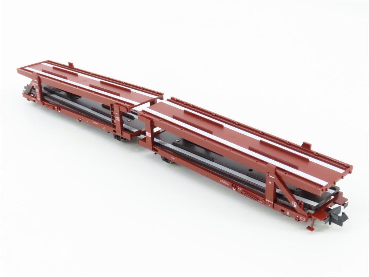 N Scale Trix 15207 RIV DB Railway Double-Deck Autocarrier 2-Pack w/Cars