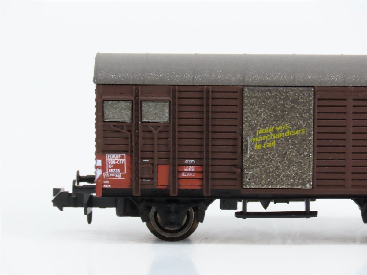 N Scale Hobbytrain 31081 SBB-CFF Covered Goods Wagon