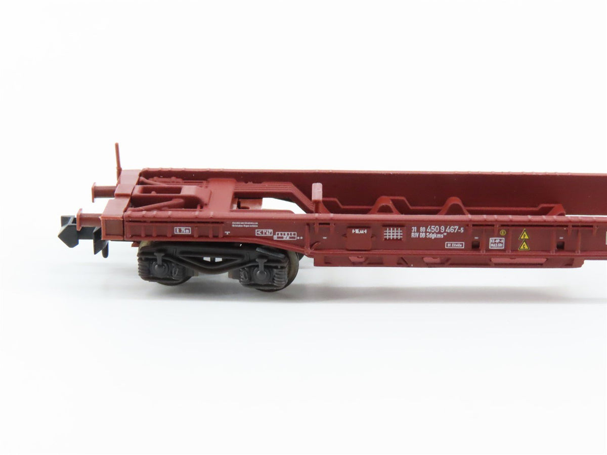 N Scale Trix 15043 DB Deutsche Bahn Flatcar 4-Pack w/Containers &amp; Trailers