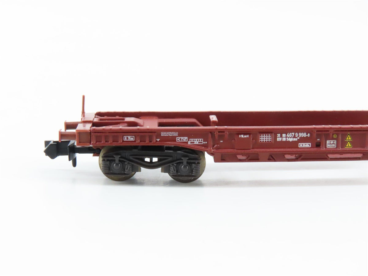 N Scale Trix 15043 DB Deutsche Bahn Flatcar 4-Pack w/Containers &amp; Trailers