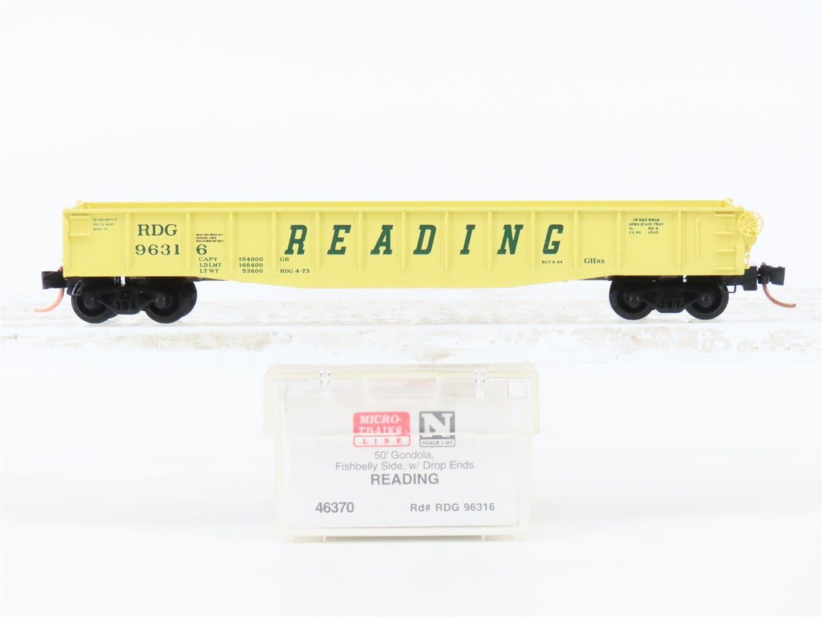 N Scale Micro-Trains MTL 46370 RDG Reading 50&#39; Drop End Gondola #96316