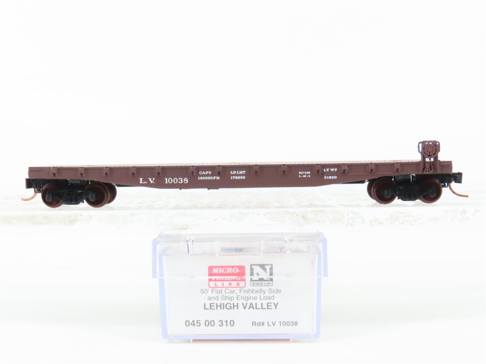 N Scale Micro-Trains MTL 04500310 LV Lehigh Valley 50' Flatcar #10038