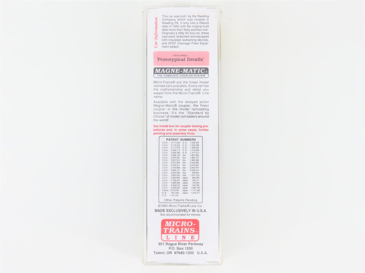 N Scale Micro-Trains MTL 32320 RDG Reading 50&#39; Standard Boxcar #17059