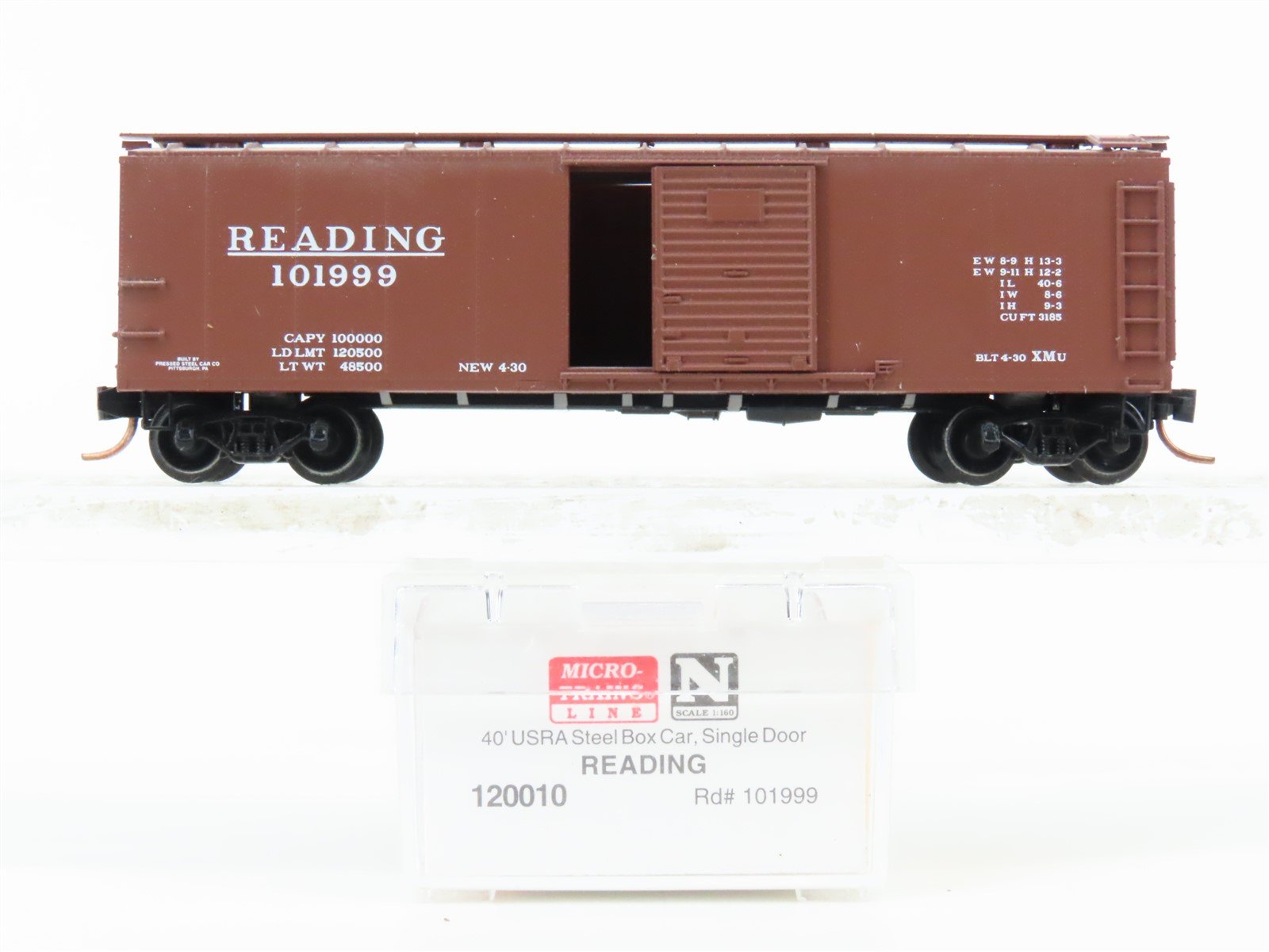 N Scale Micro-Trains MTL 120010 RDG Reading 40' USRA Steel Boxcar #101999