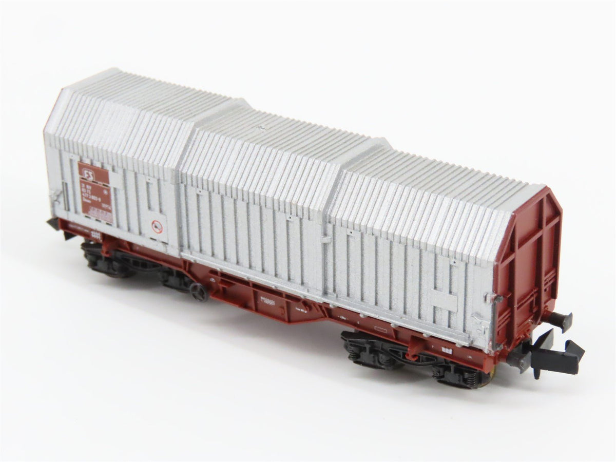 N Scale Roco 02375F FS Ferrovie dello Stato Telescopic Roof Wagon