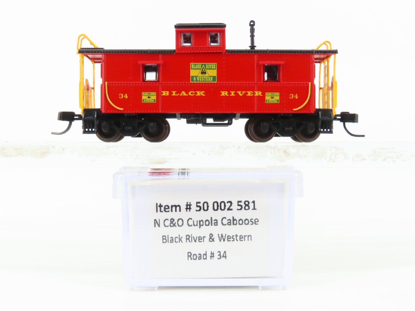 N Scale Atlas Trainman 50002581 Black River & Western C&O Cupola Caboose #34