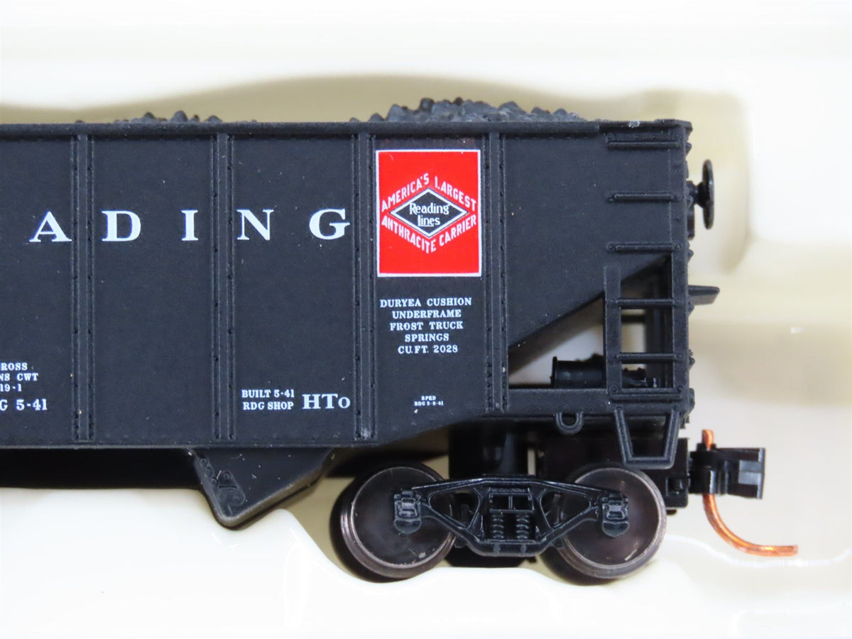 N Scale Atlas 41121 RDG Reading 55-Ton 2-Bay Fishbelly Hopper #80326 w/Coal Load