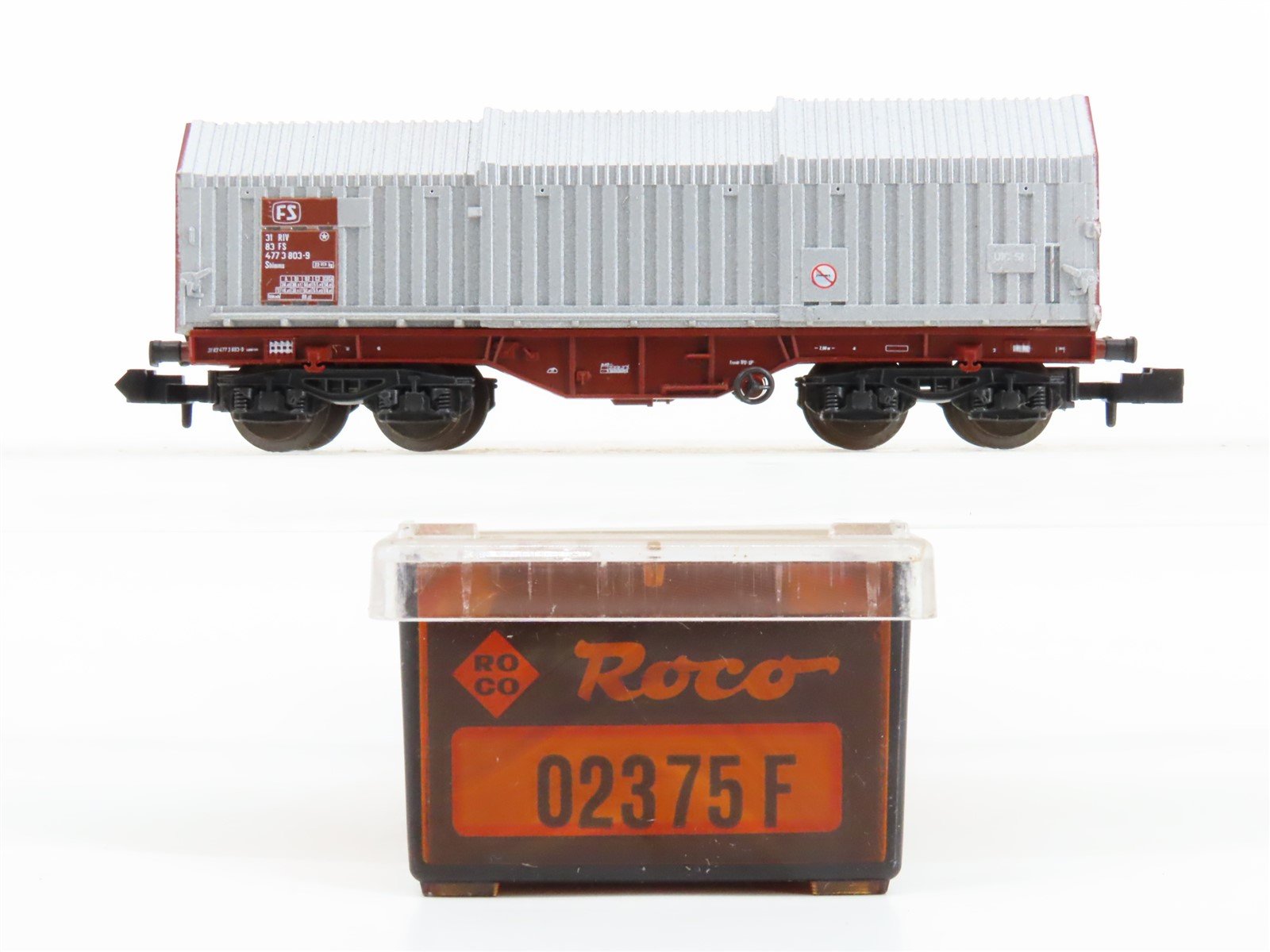 N Scale Roco 02375F FS Ferrovie dello Stato Telescopic Roof Wagon