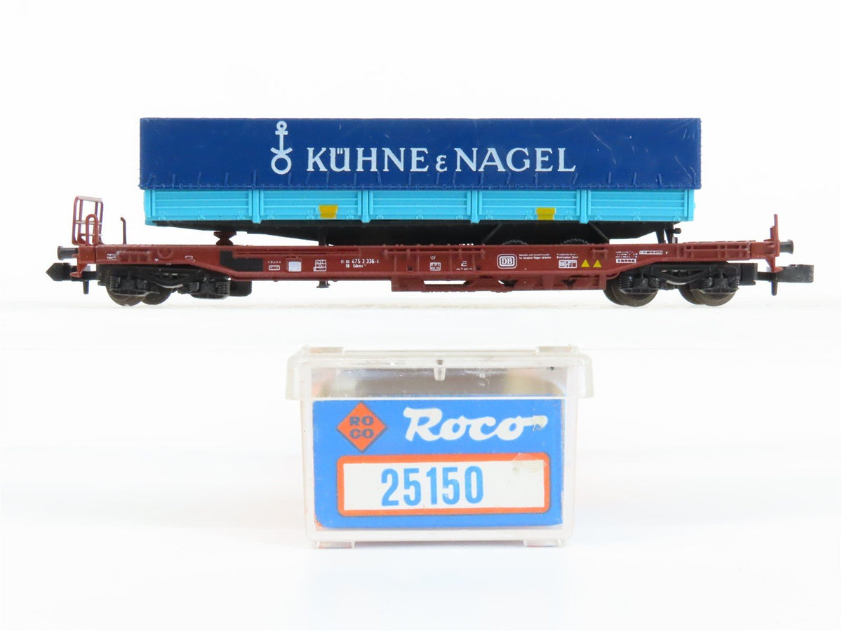 N Scale Roco 25150 DB Deutsche Bahn Kuhne &amp; Nagel Container Wagon