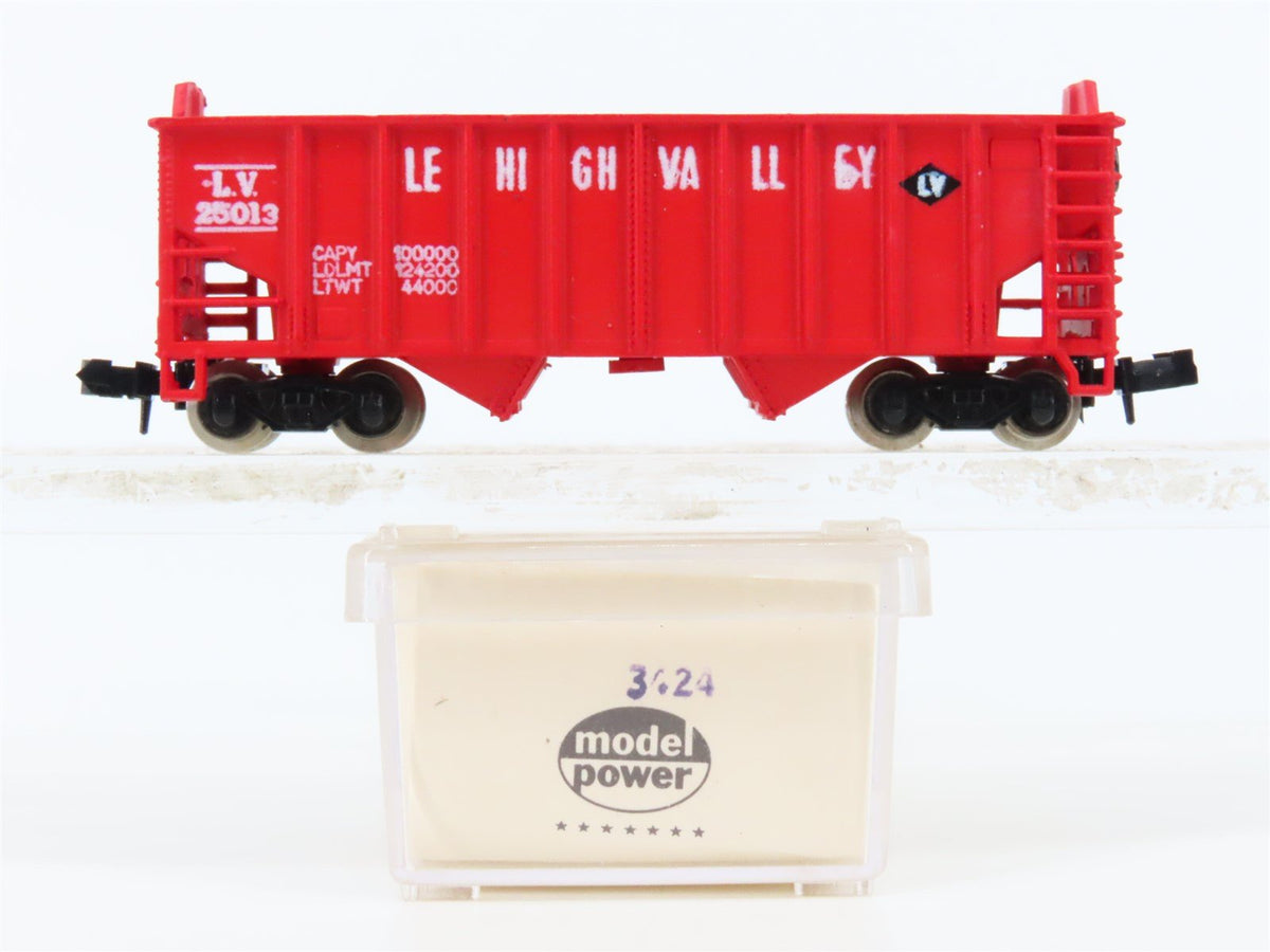 N Scale Model Power 3424 LV Lehigh Valley 2-Bay Hopper #25013