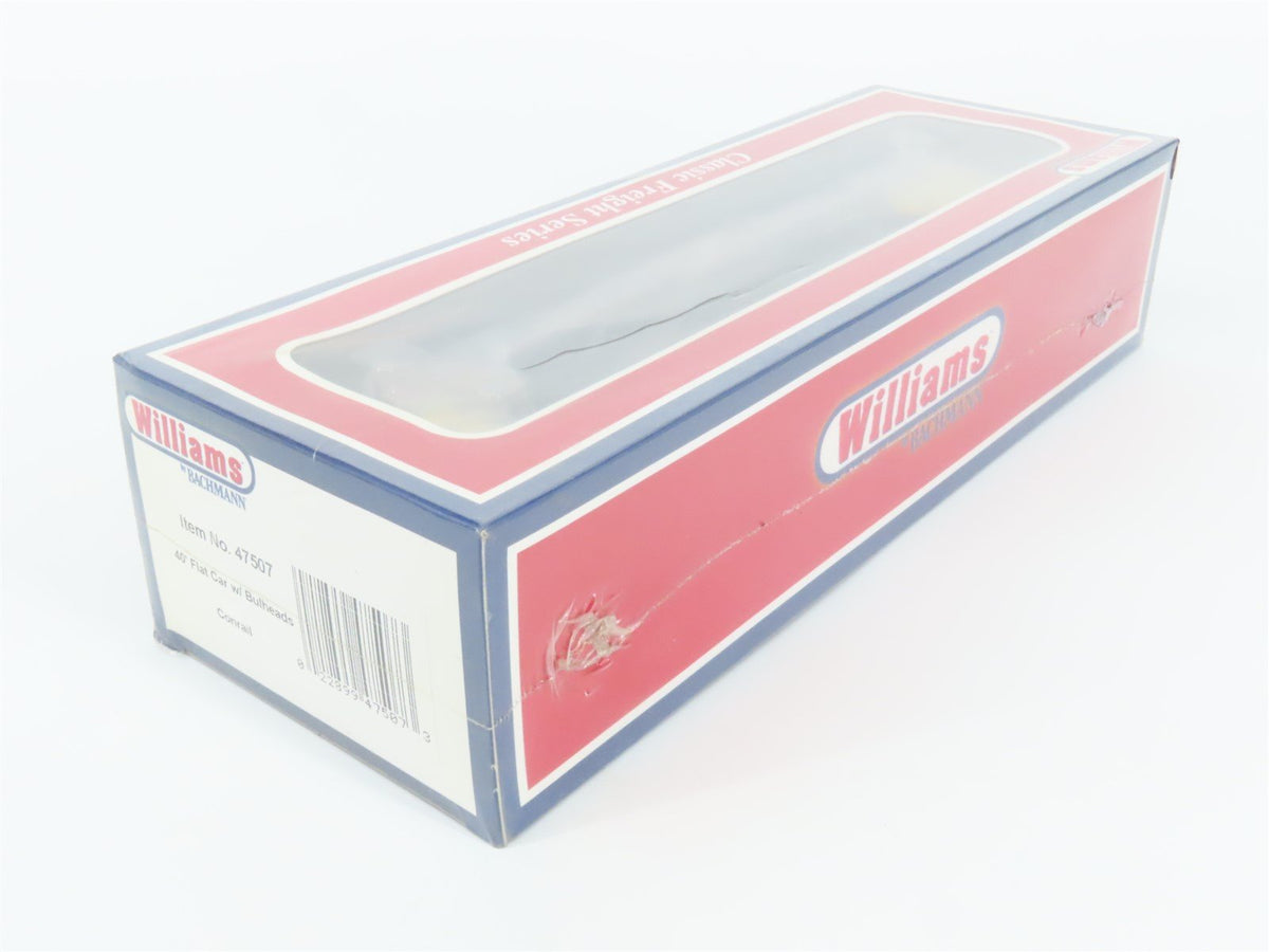 O Gauge 3-Rail Williams 47507 CR Conrail 40&#39; Bulkhead Flat Car #715614 - Sealed
