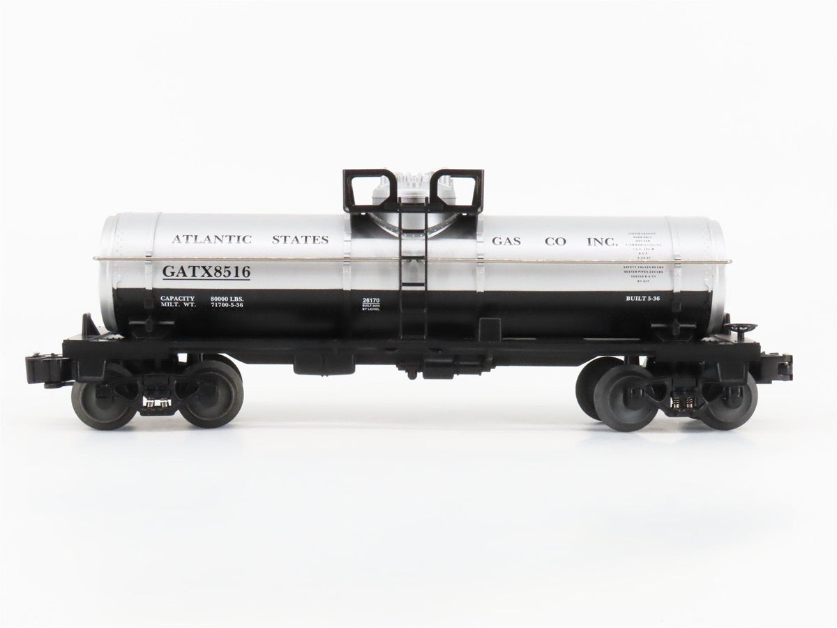 O Gauge 3-Rail Lionel GATX Atlantic States Gas Single Dome Tank Car #8516